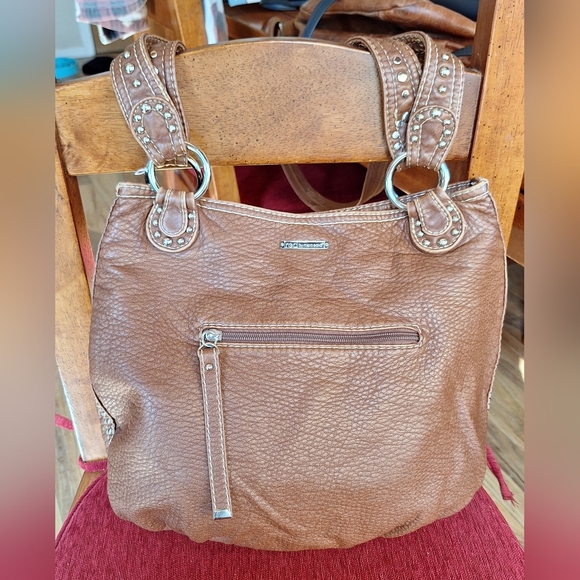 Red by Marc Ecko Soft Pebbled Vegan Leather Hobo Slouch Bag - Picture 3 of 17